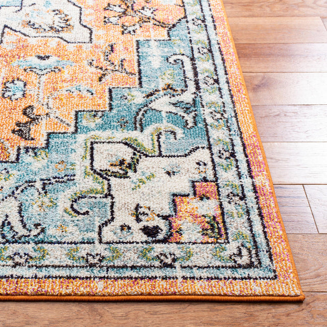 Safavieh Madison Mad473P Orange/Teal Rug.