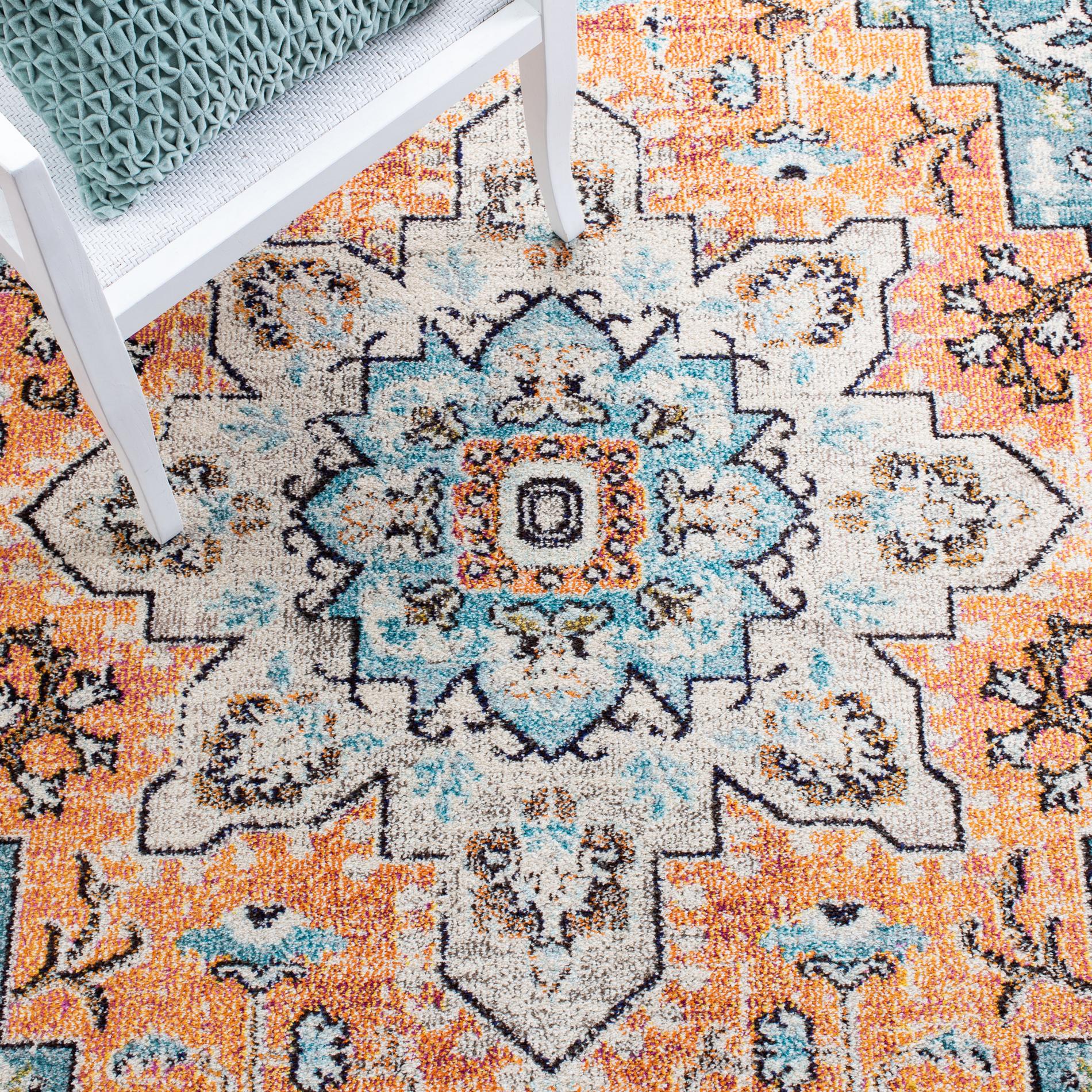 Safavieh Madison Mad473P Orange/Teal Area Rug