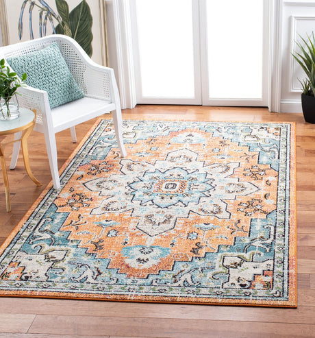 Safavieh Madison Mad473P Orange/Teal Rug.