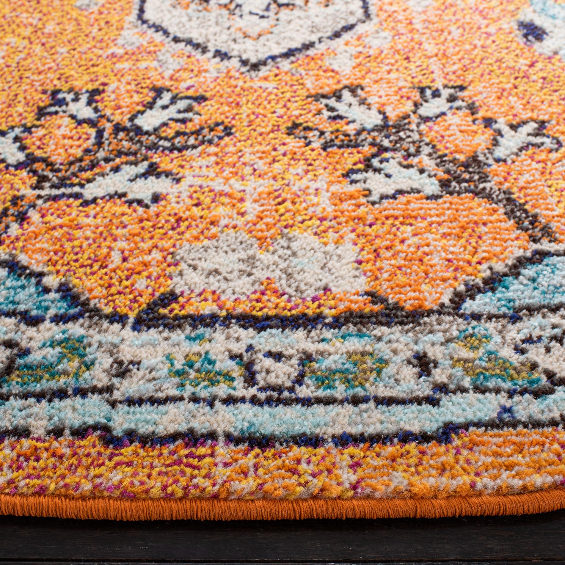 Safavieh Madison Mad473P Orange/Teal Area Rug