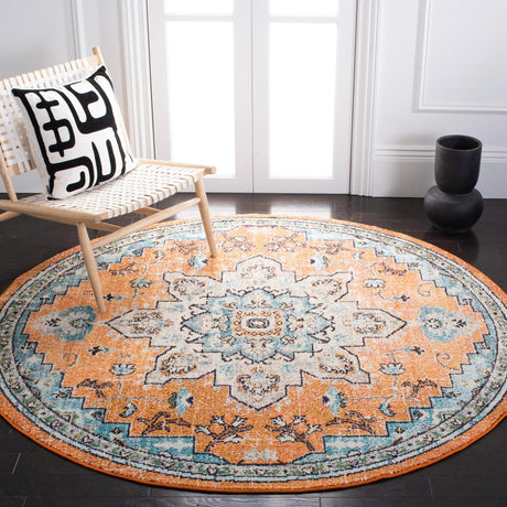 Safavieh Madison Mad473P Orange/Teal Rug.