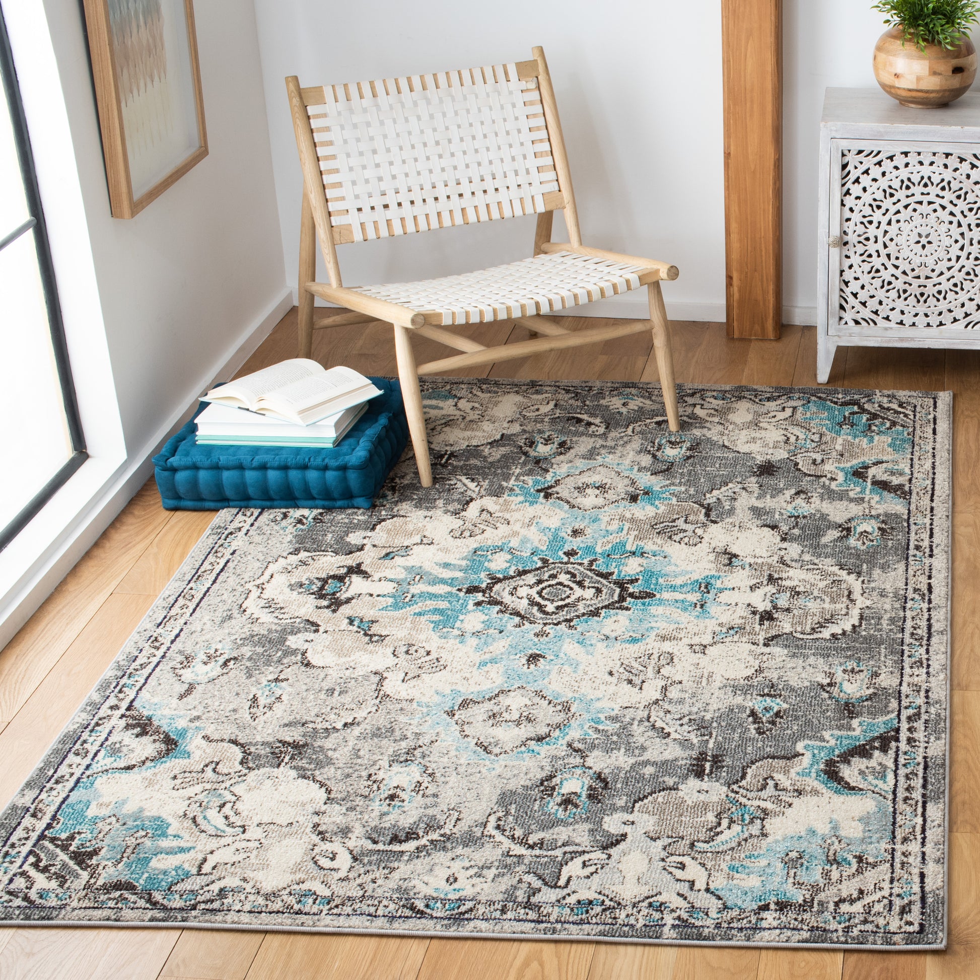 Safavieh Madison Mad484F Grey/Light Blue Area Rug