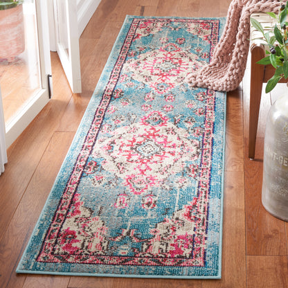 Safavieh Madison Mad484K Light Blue/Fuchsia Area Rug