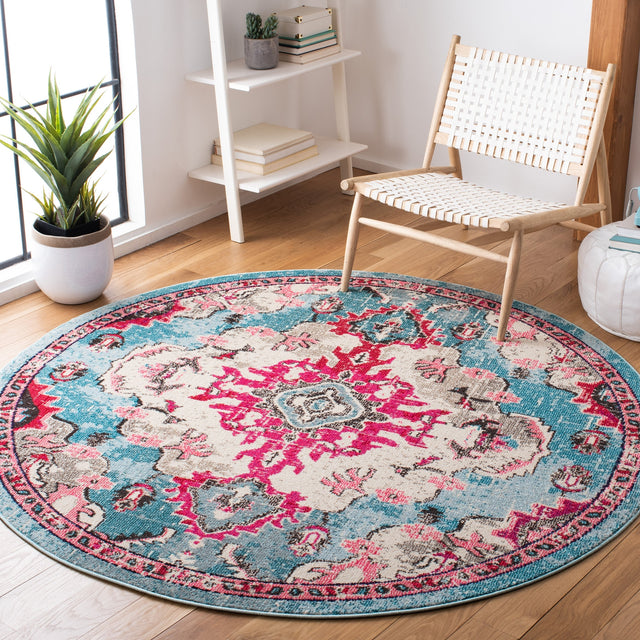 Safavieh Madison Mad484K Light Blue/Fuchsia Rugs.