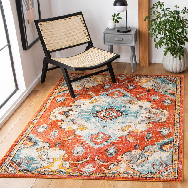 Safavieh Madison Mad484P Orange/Light Blue Rugs.