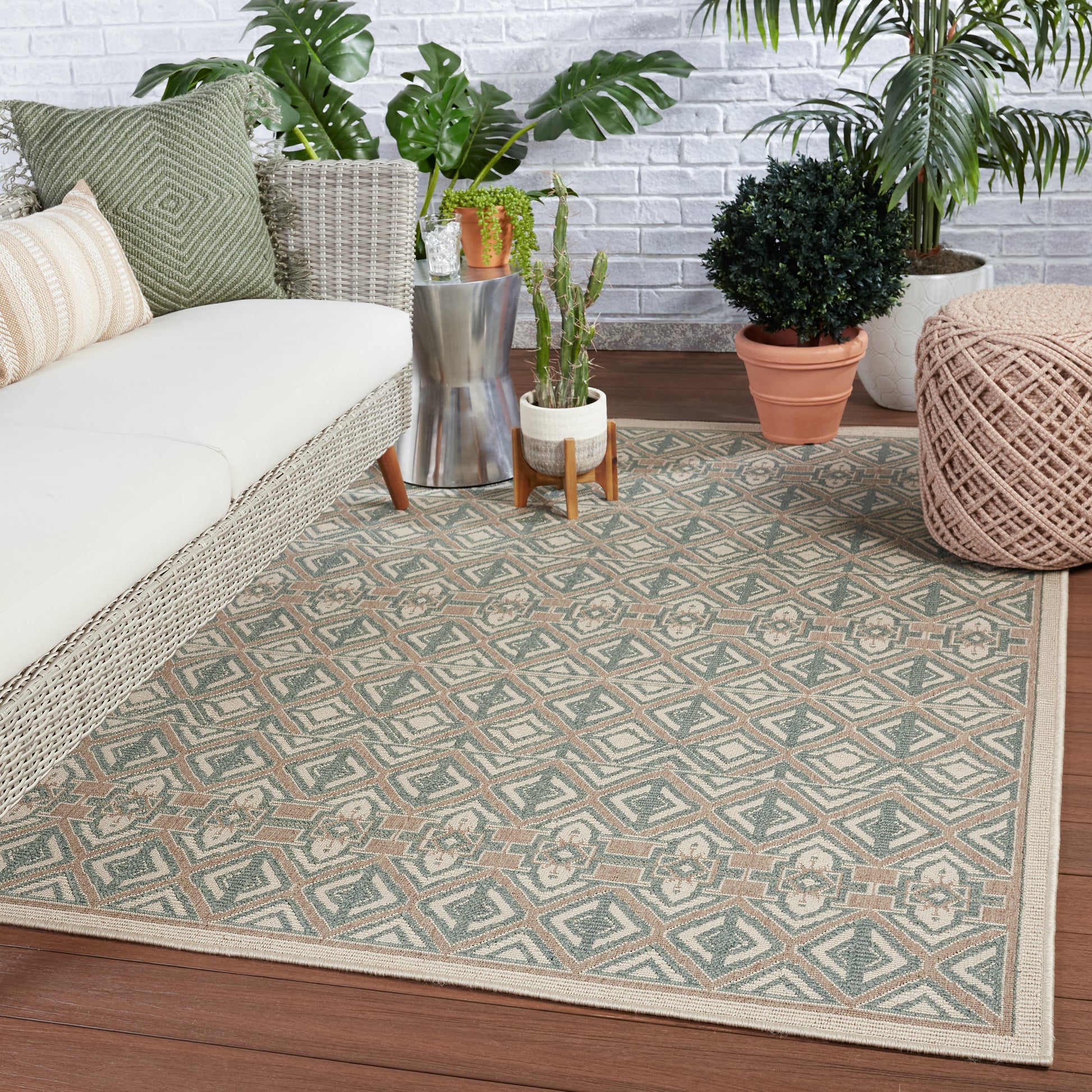 Jaipur Mahaba Hazina Mah03 Sea Green/Beige Area Rug