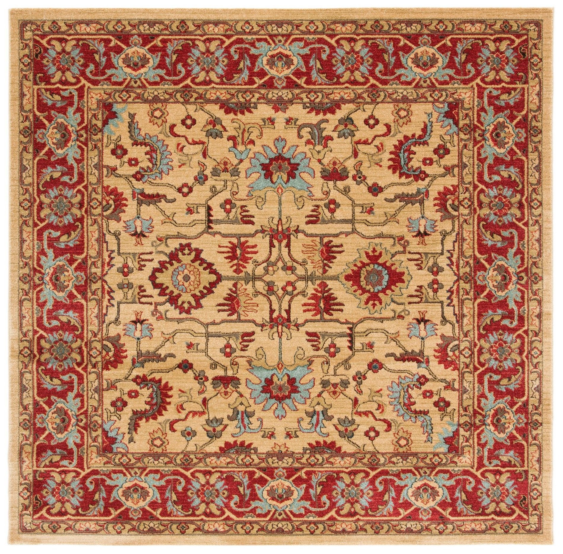 Safavieh Mahal Mah693B Beige/Red Area Rug