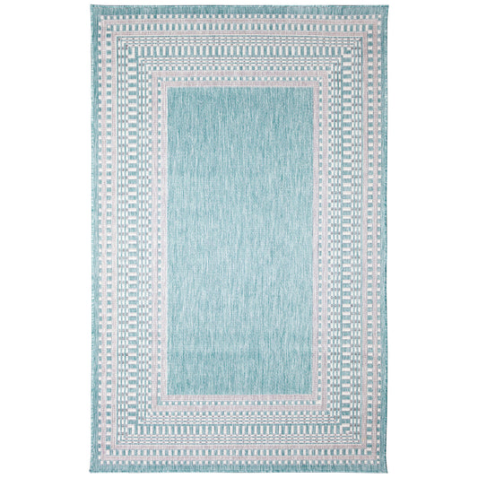 Liora Manne Malibu Etched Border 8228/04 Blue Area Rug