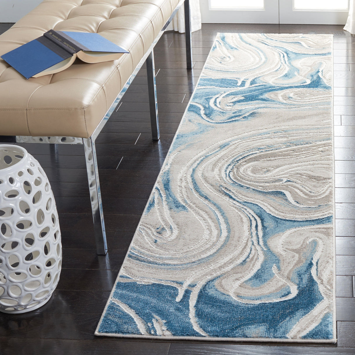 Safavieh Meadow Mdw553B Beige/Blue Rug.