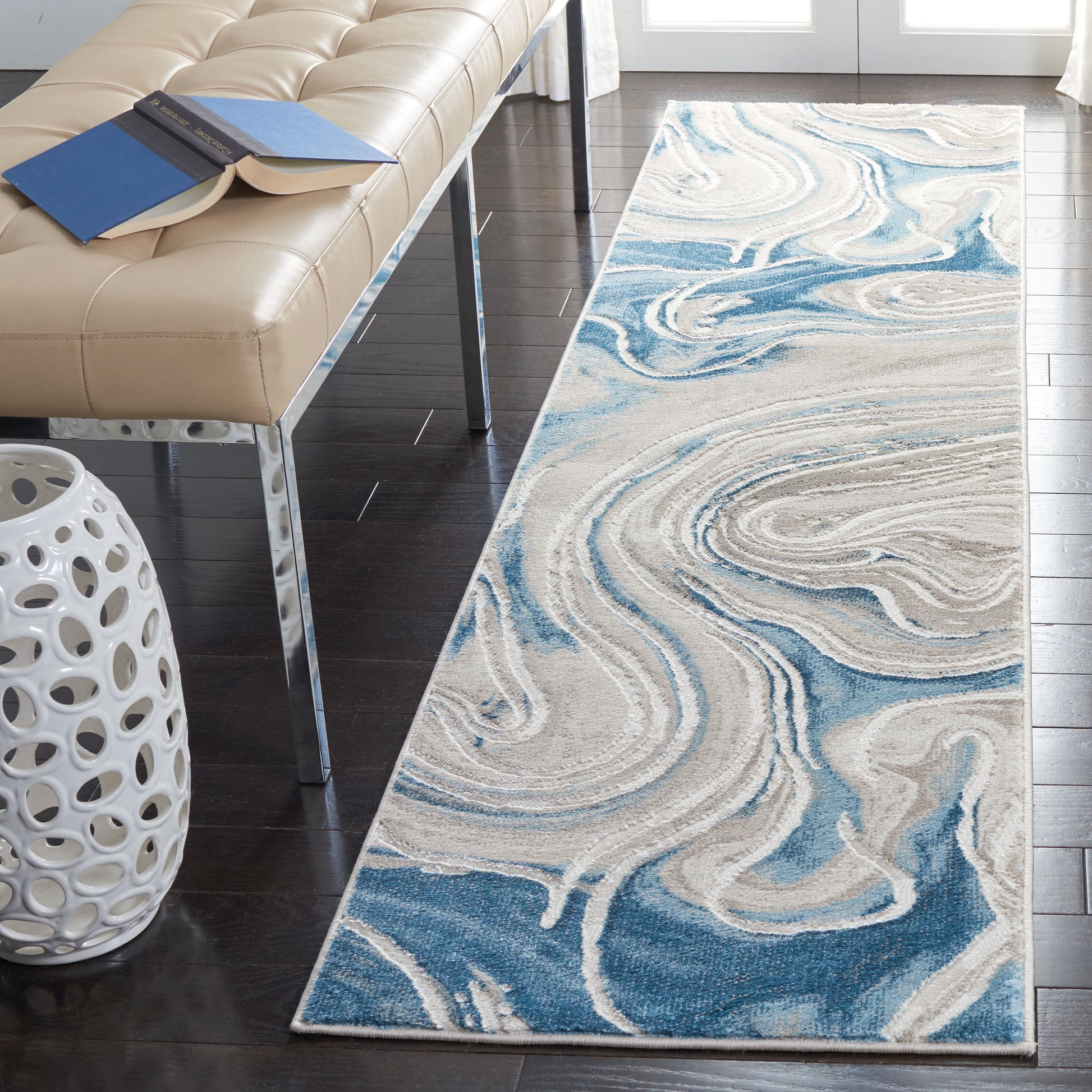 Safavieh Meadow Mdw553B Beige/Blue Area Rug