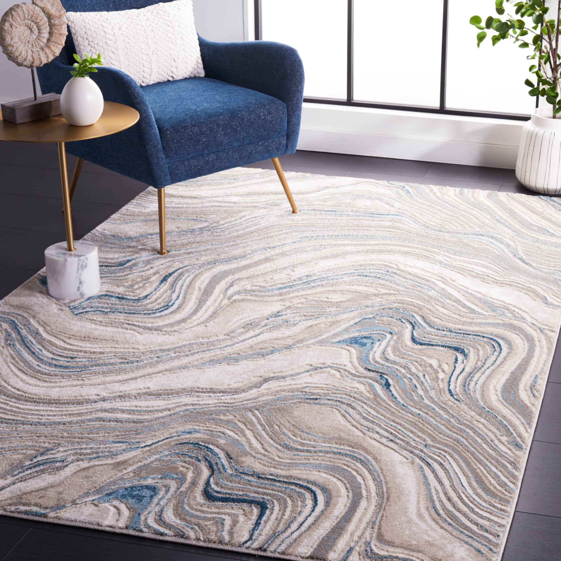 Safavieh Meadow Mdw564M Beige/Blue Area Rug