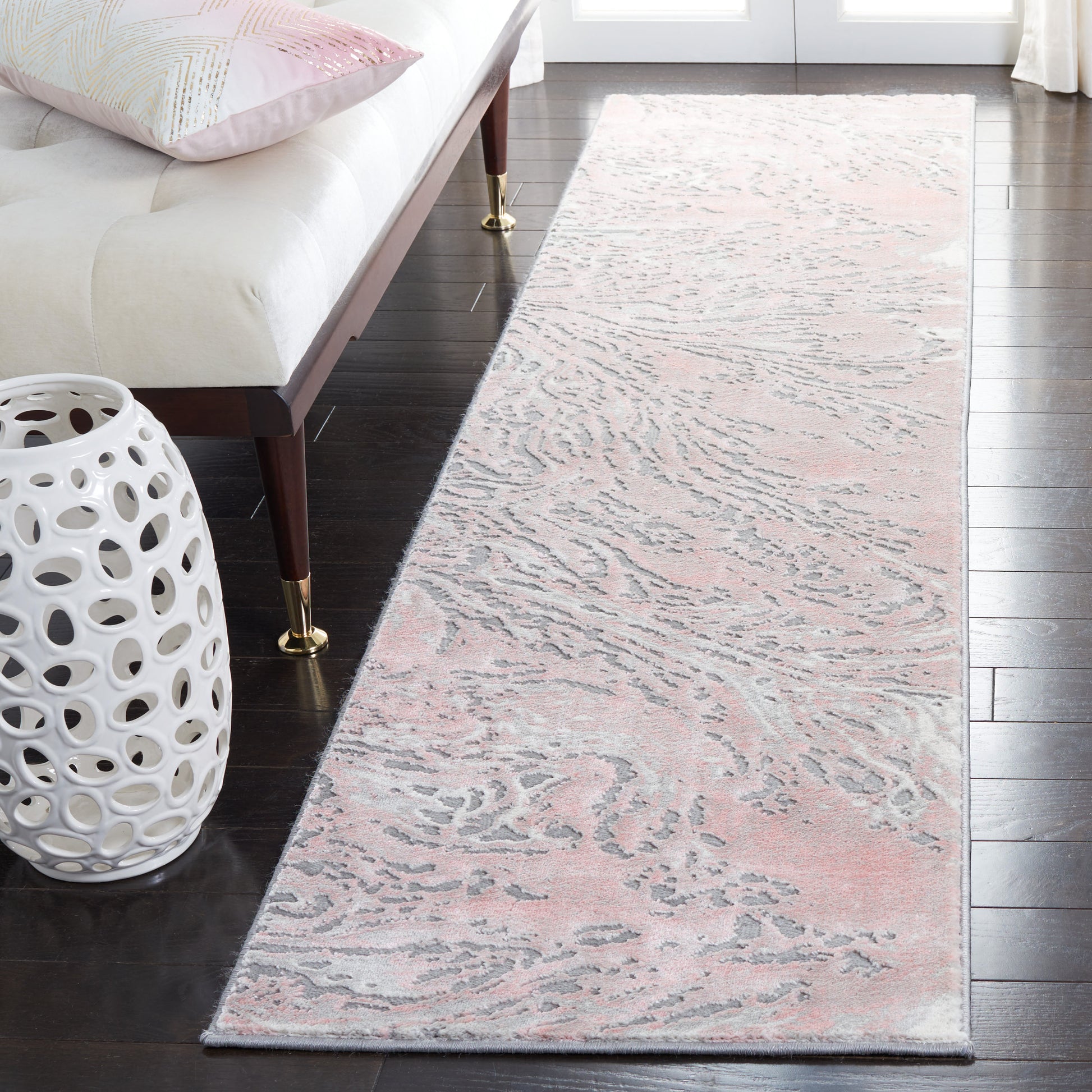 Safavieh Meadow Mdw568G Light Grey/Pink Area Rug