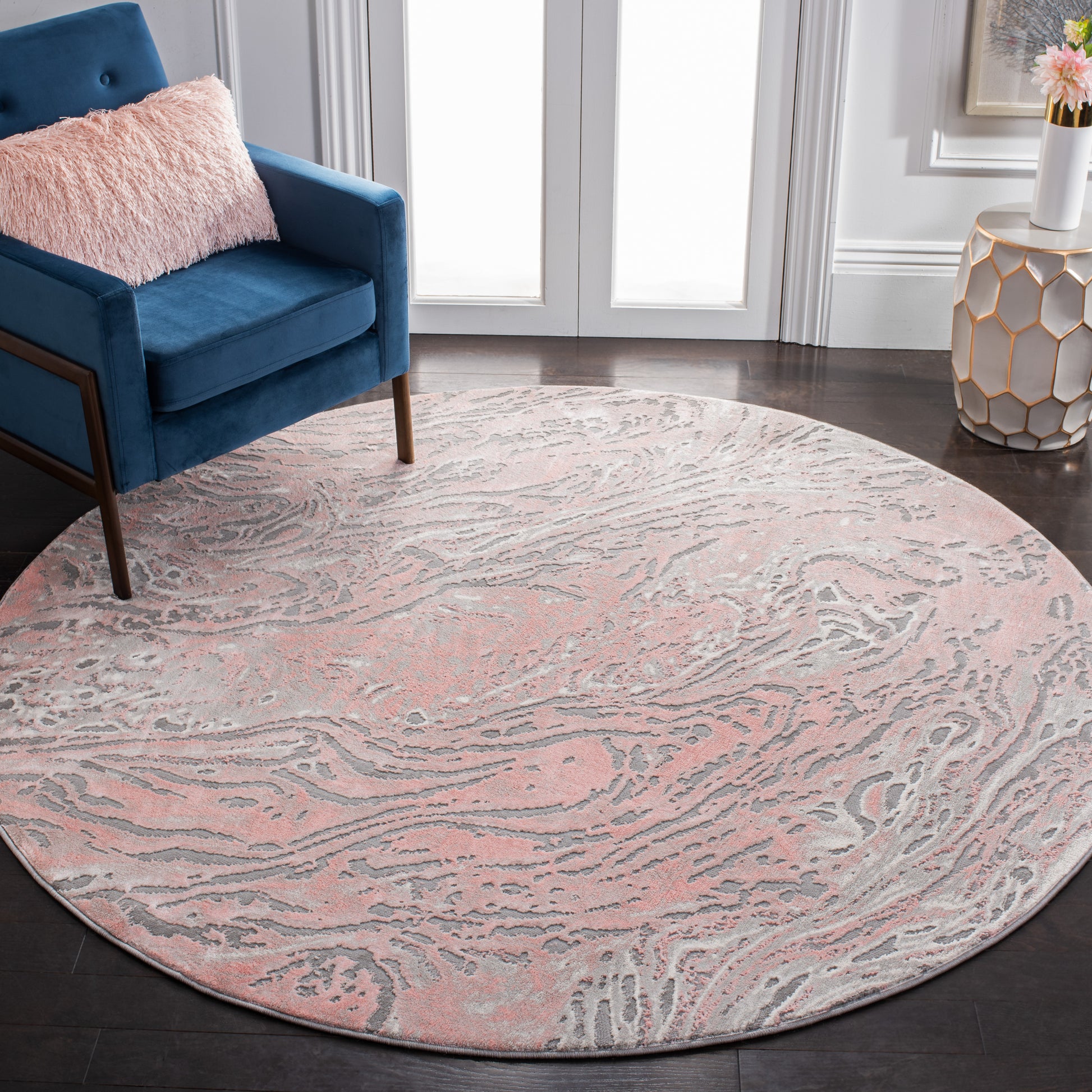 Safavieh Meadow Mdw568G Light Grey/Pink Area Rug