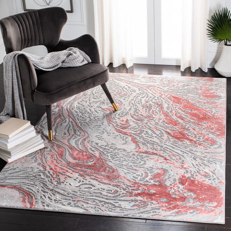 Safavieh Meadow Mdw568H Grey/Pink Rug.