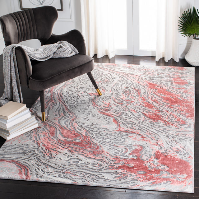 Safavieh Meadow Mdw568H Grey/Pink Rug.