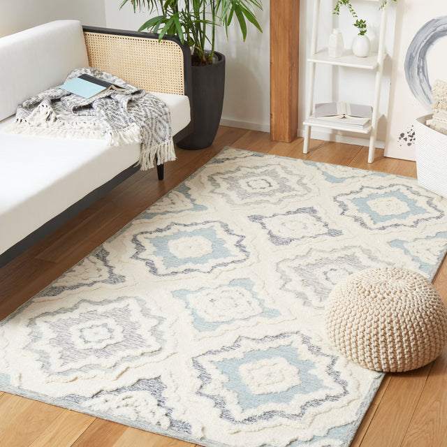 Safavieh Metro Met111A Ivory/Light Blue Rugs.