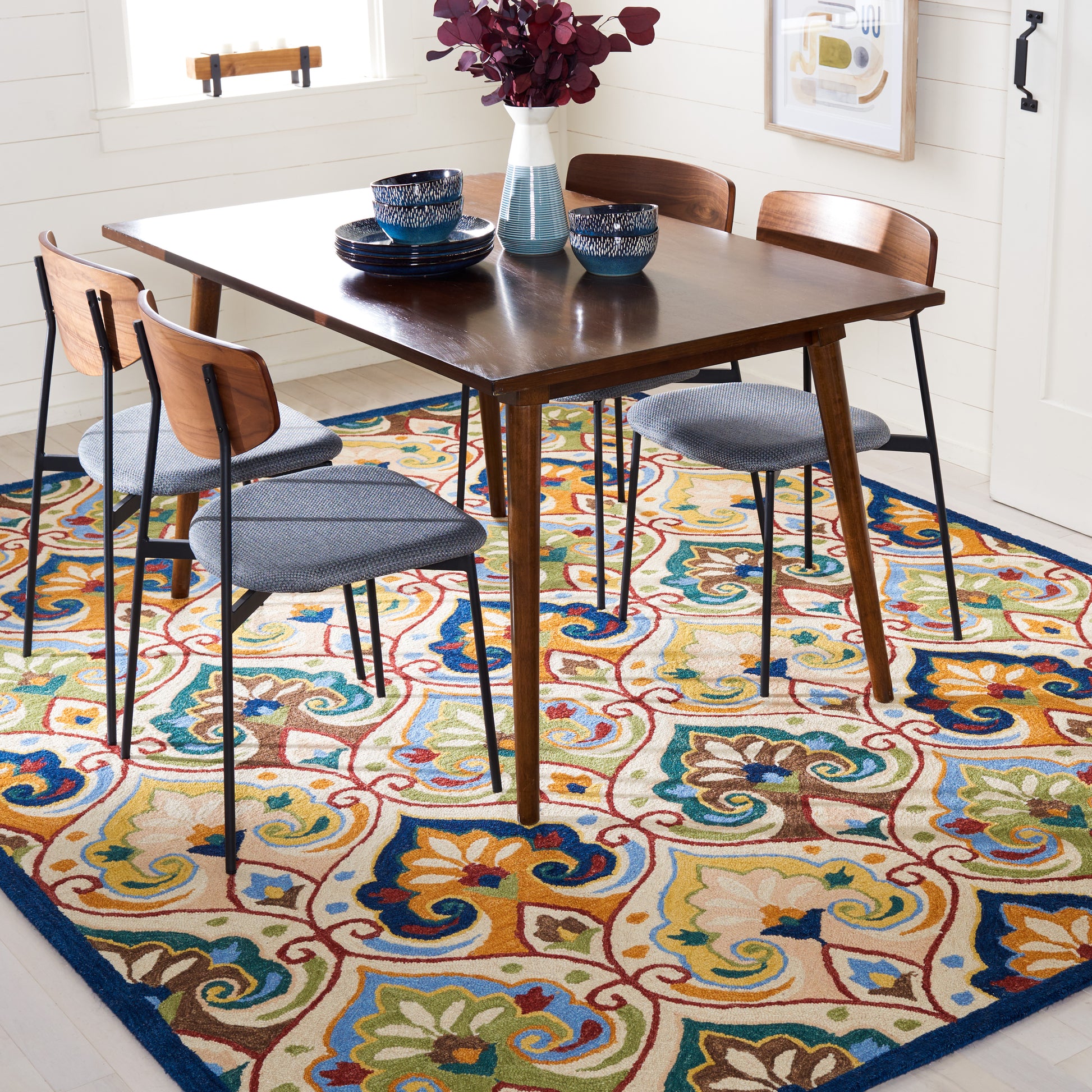 Safavieh Metro Met114B Beige/Blue Area Rug