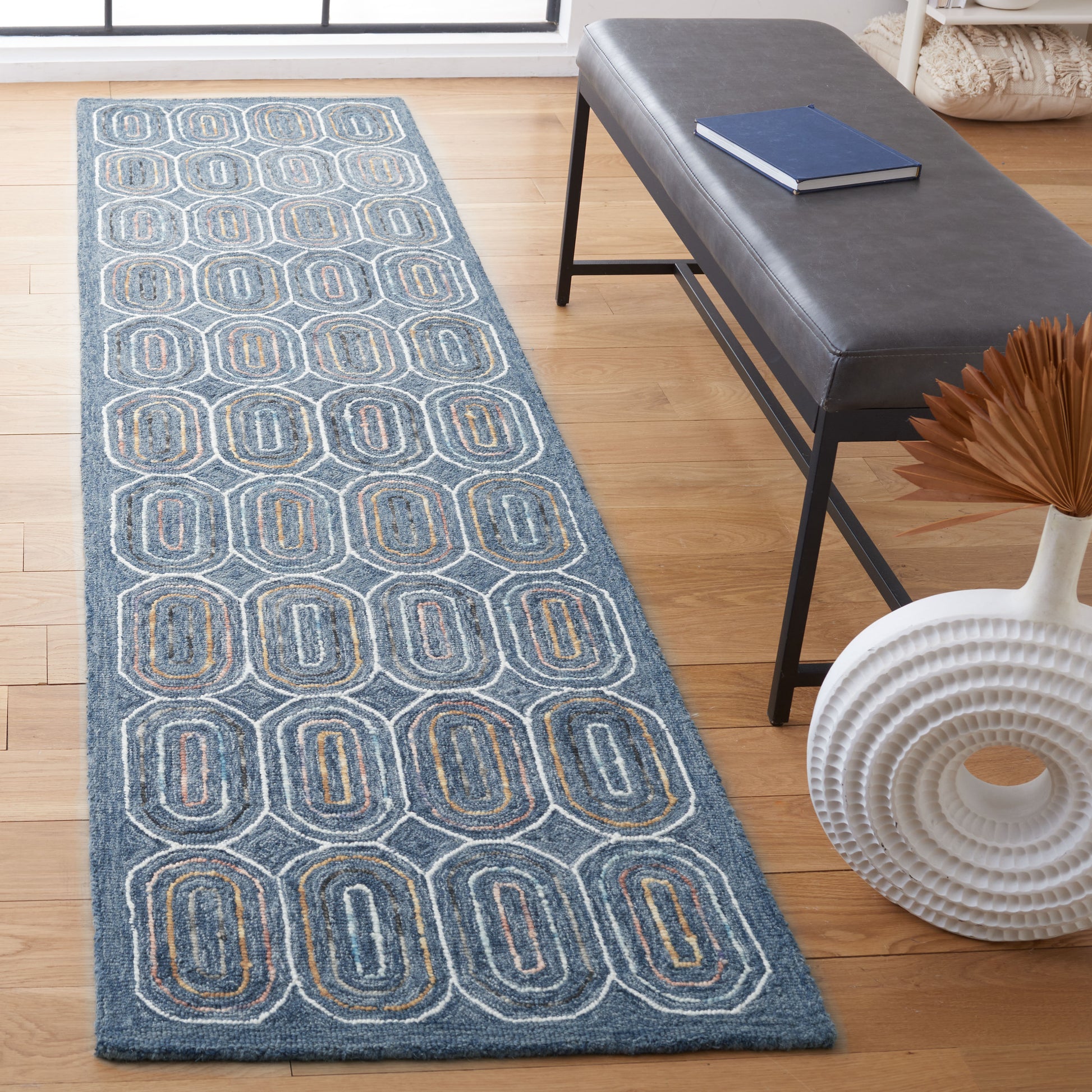 Safavieh Metro Met124M Blue/Yellow Area Rug