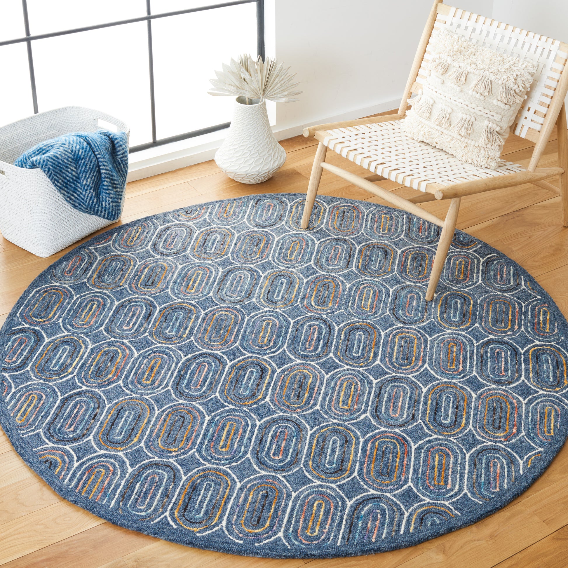 Safavieh Metro Met124M Blue/Yellow Area Rug