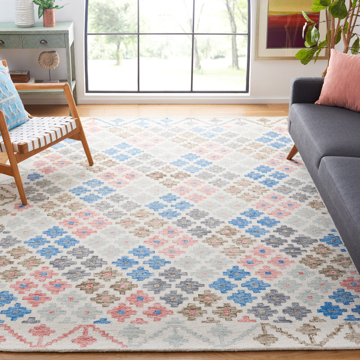 Safavieh Metro Met355M Ivory/Blue Rug.