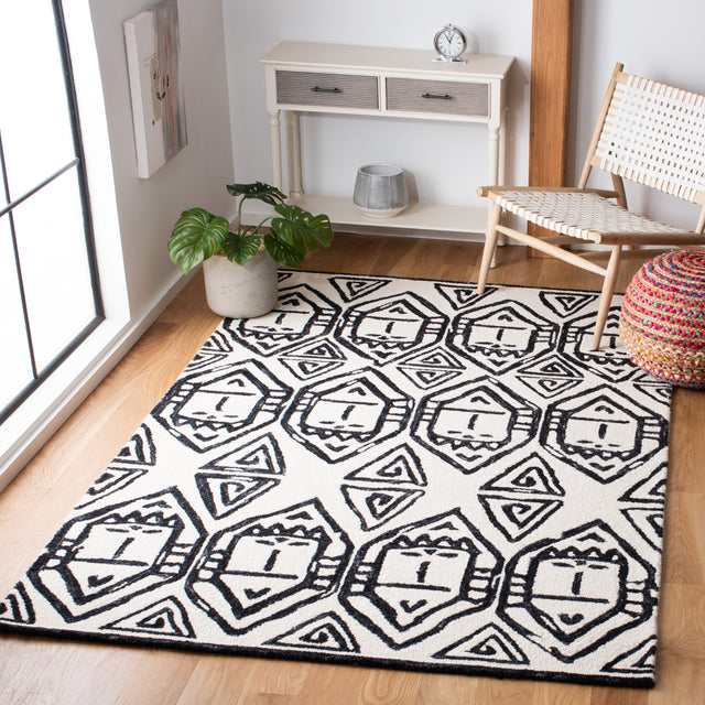 Safavieh Metro Met404Z Black/Ivory Area Rug