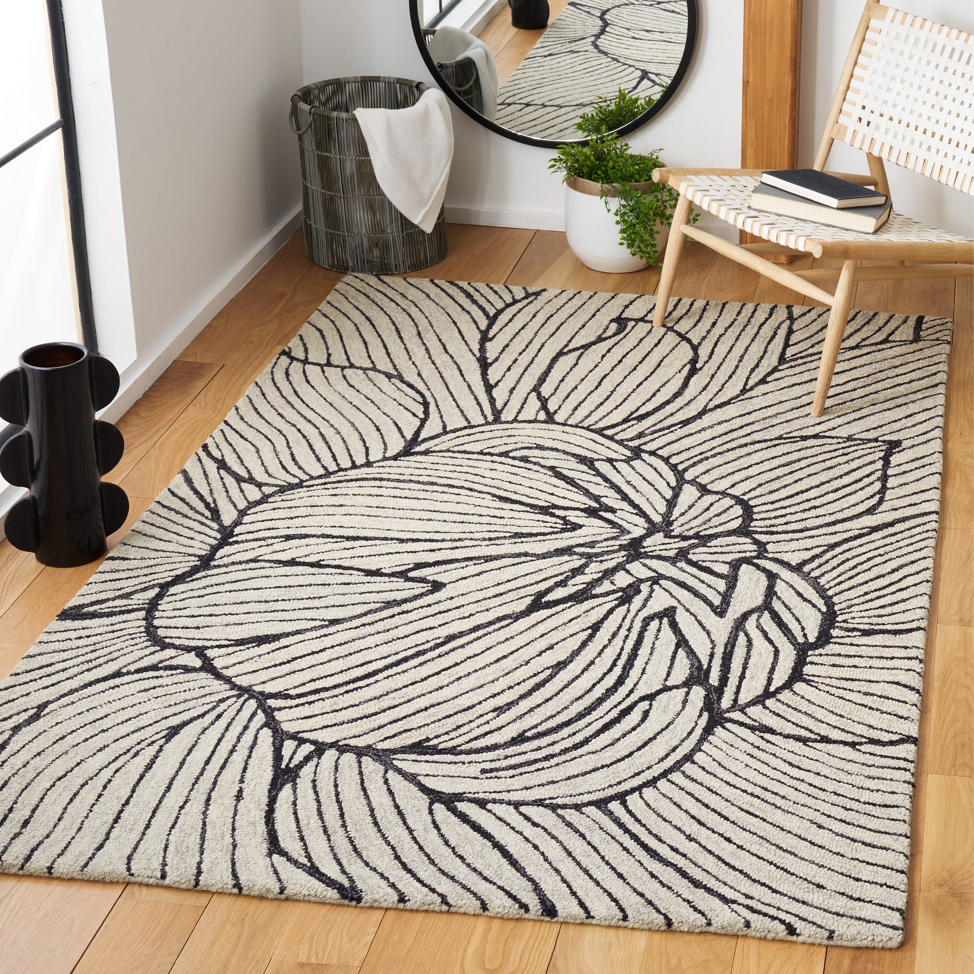 Safavieh Metro Met451Z Black/Ivory Area Rug