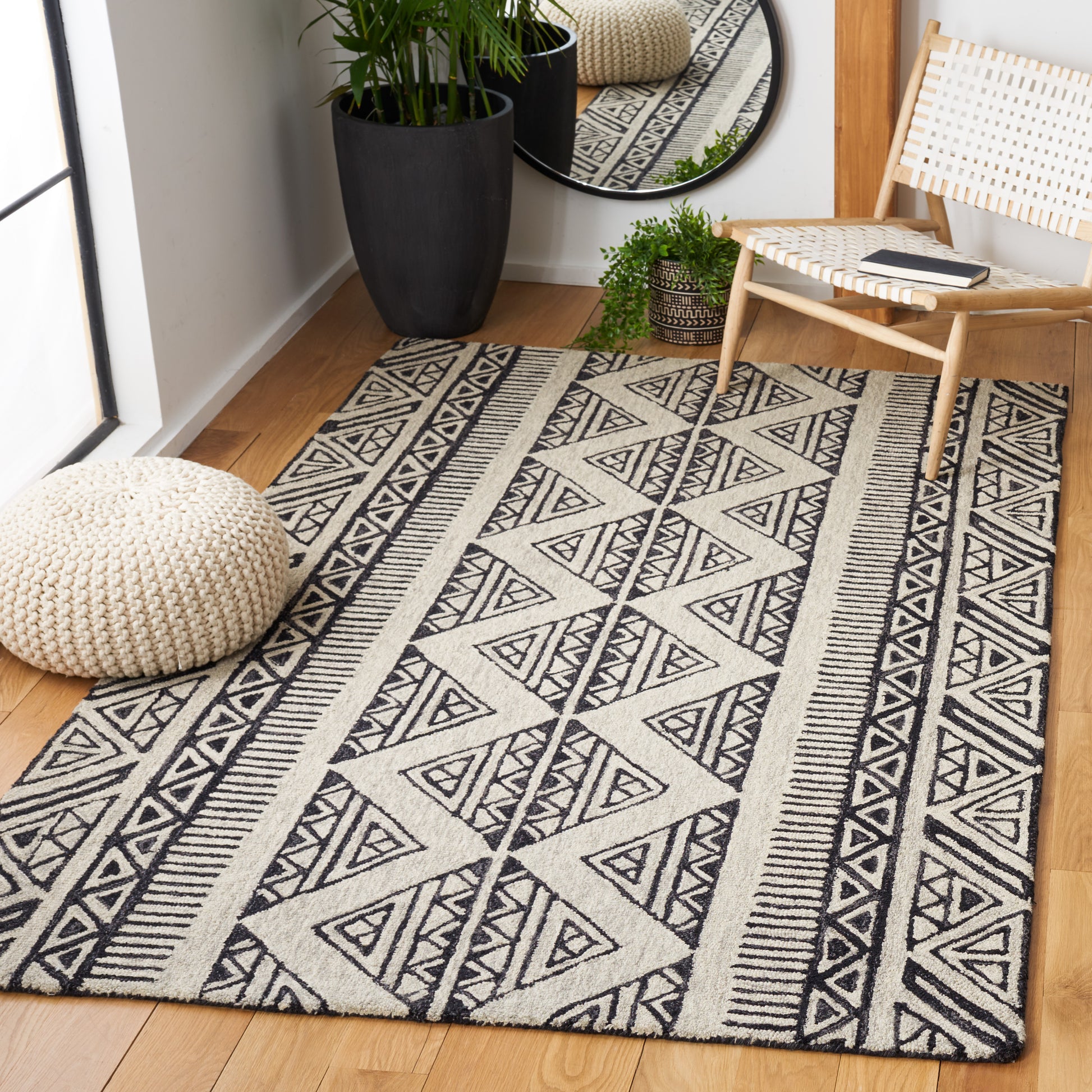 Safavieh Metro Met452Z Black/Beige Area Rug