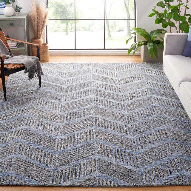 Safavieh Metro Met453M Blue/Black Rug.