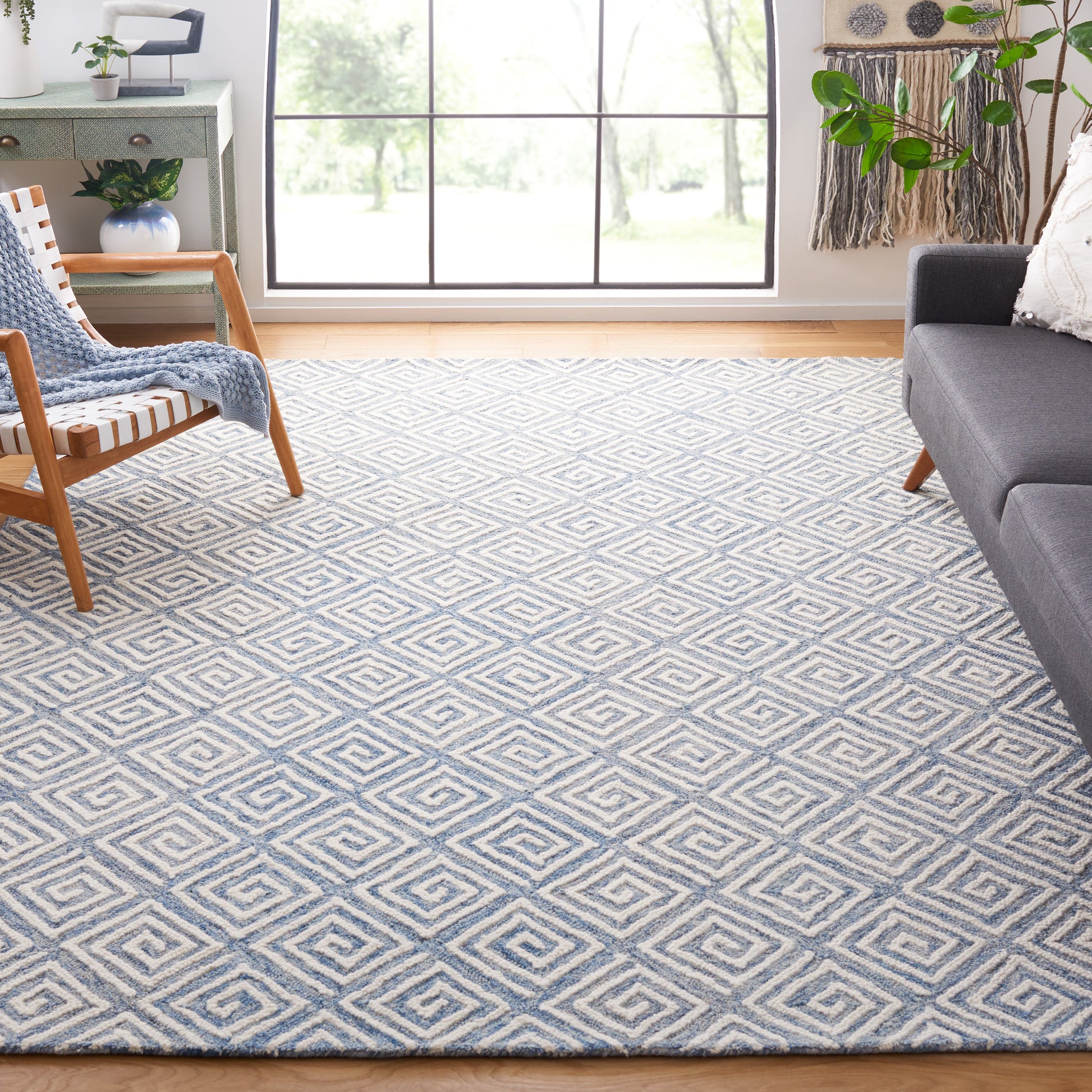 Safavieh Metro Met455L Light Blue/Ivory Area Rug