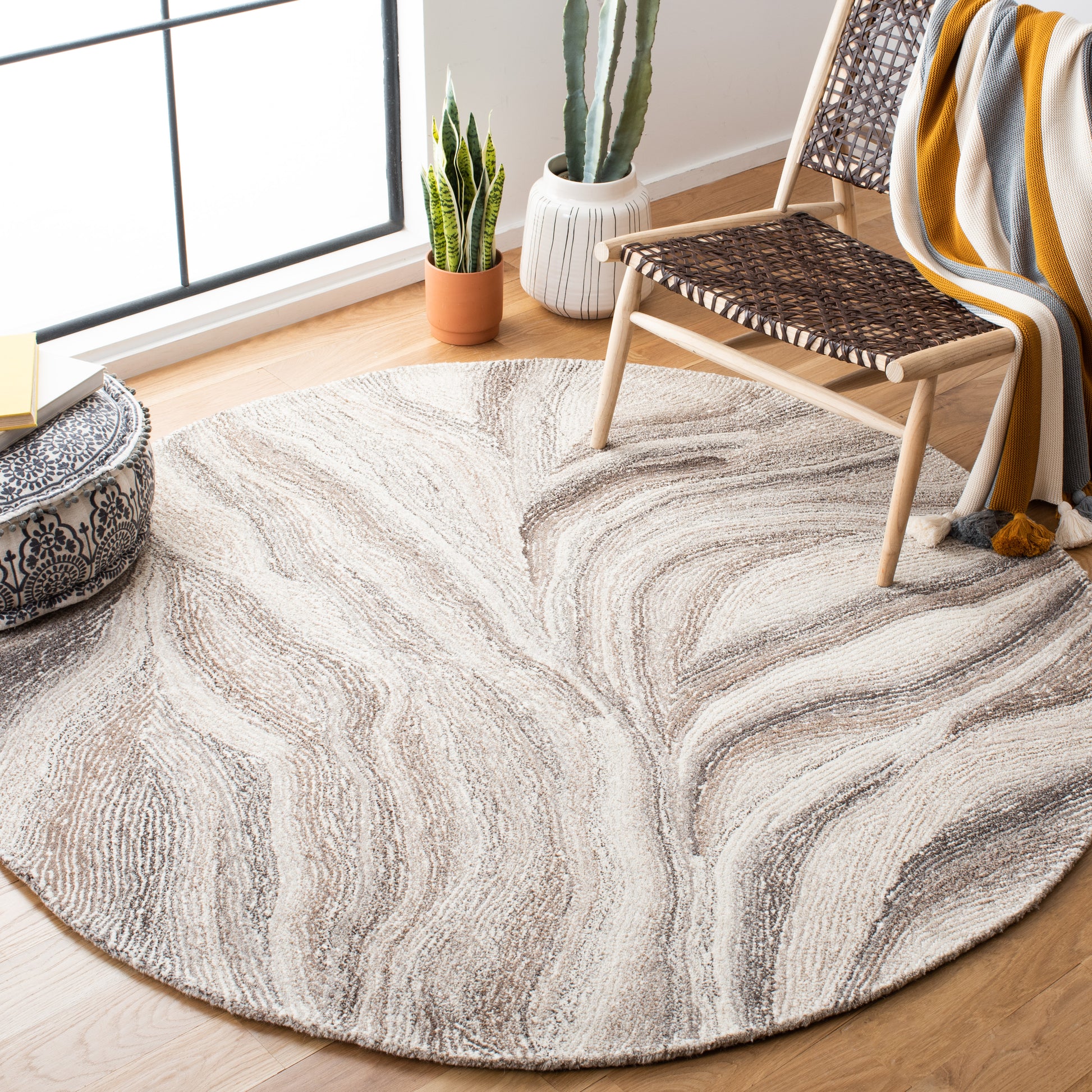 Safavieh Metro Met505T Ivory/Brown Area Rug