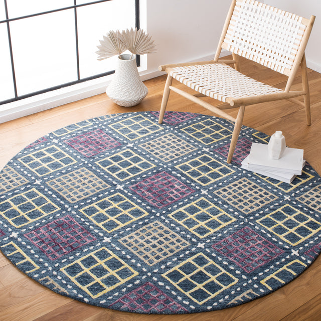 Safavieh Metro Met703M Blue/Yellow Area Rug