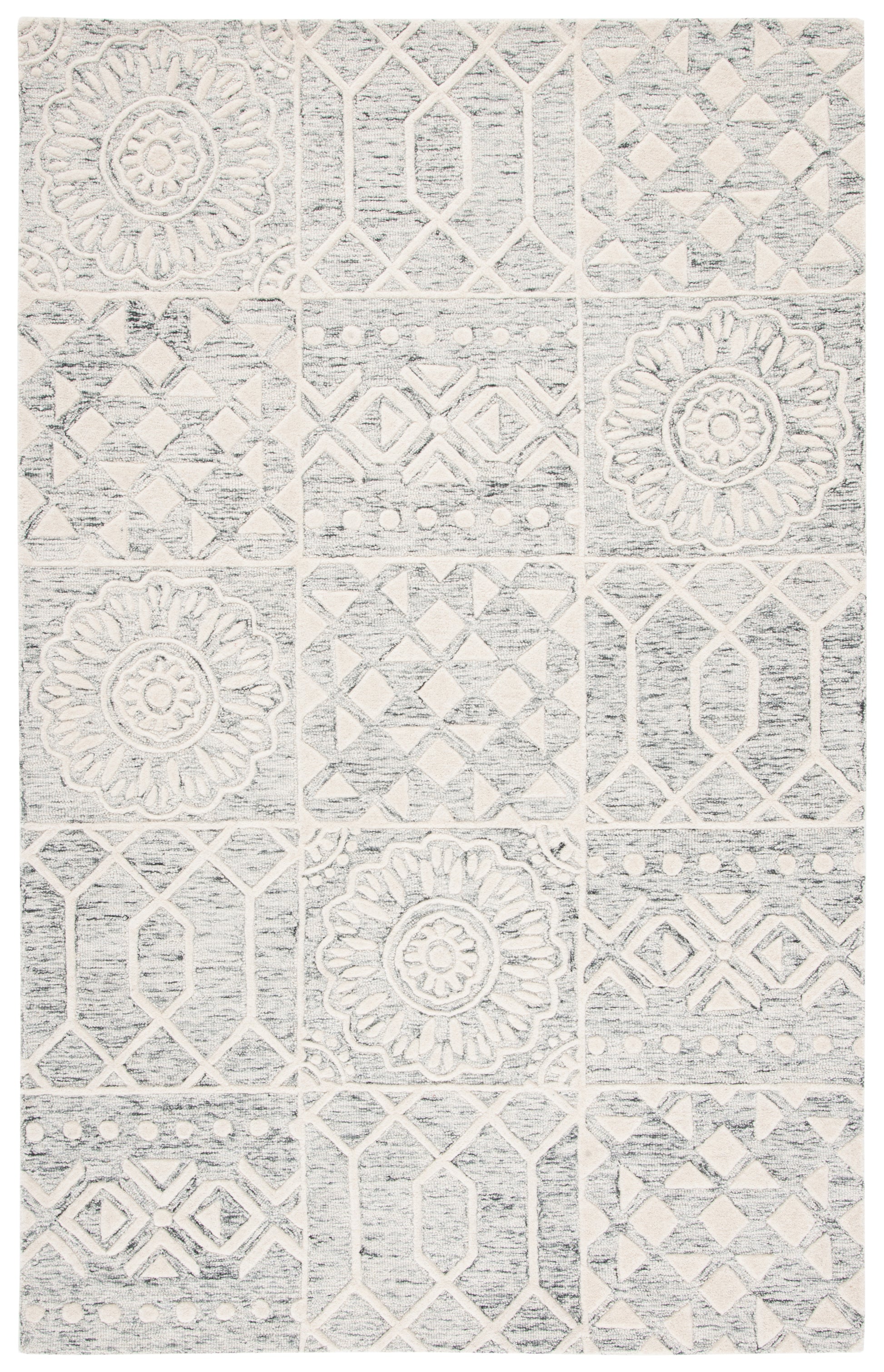 Safavieh Metro Met855F Silver/Ivory Area Rug