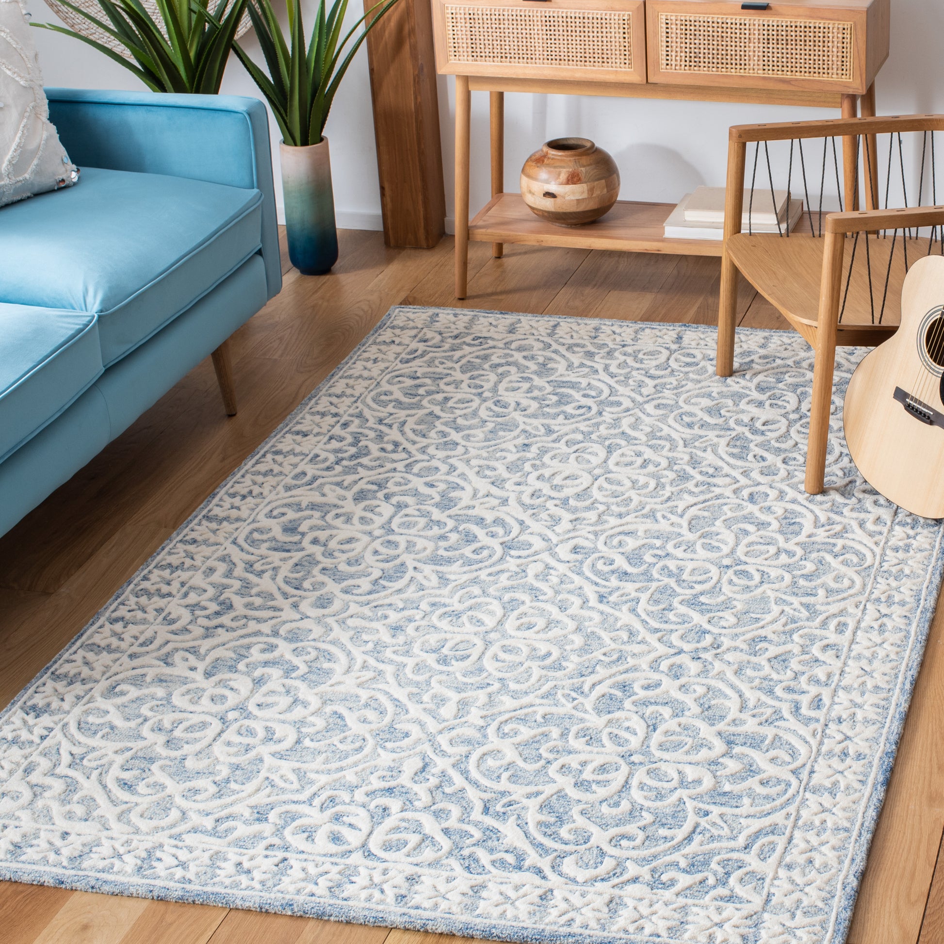 Safavieh Metro Met857M Blue/Ivory Area Rug