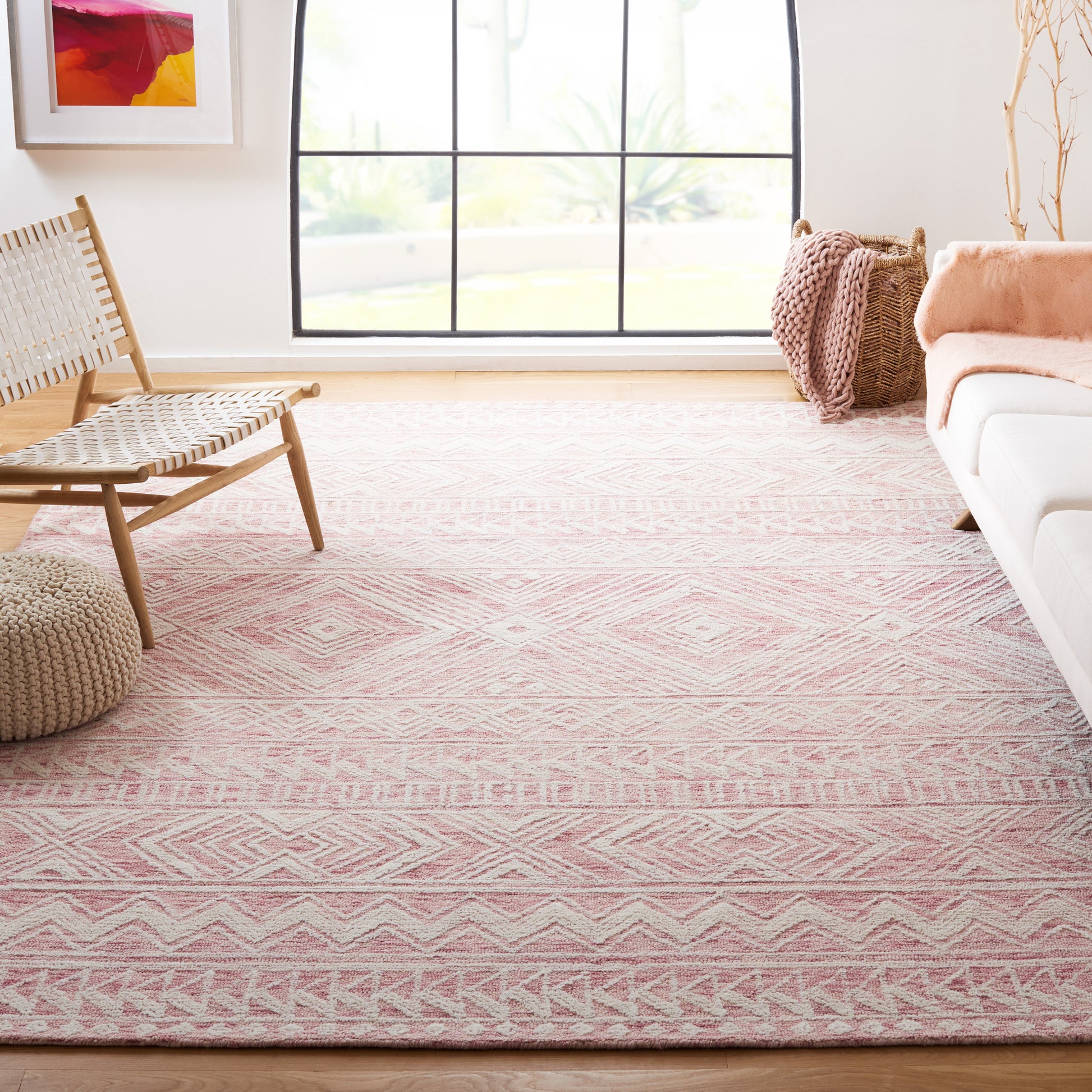 Safavieh Metro Met906U Dark Pink/Ivory Area Rug