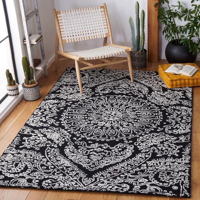 Safavieh Metro Met993Z Black/Ivory Rugs.