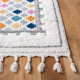 Safavieh Moroccan Fringe Shag Mfg102A Ivory/Grey Rugs.
