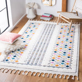 Safavieh Moroccan Fringe Shag Mfg102A Ivory/Grey Rugs.