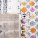 Safavieh Moroccan Fringe Shag Mfg102A Ivory/Grey Rugs.