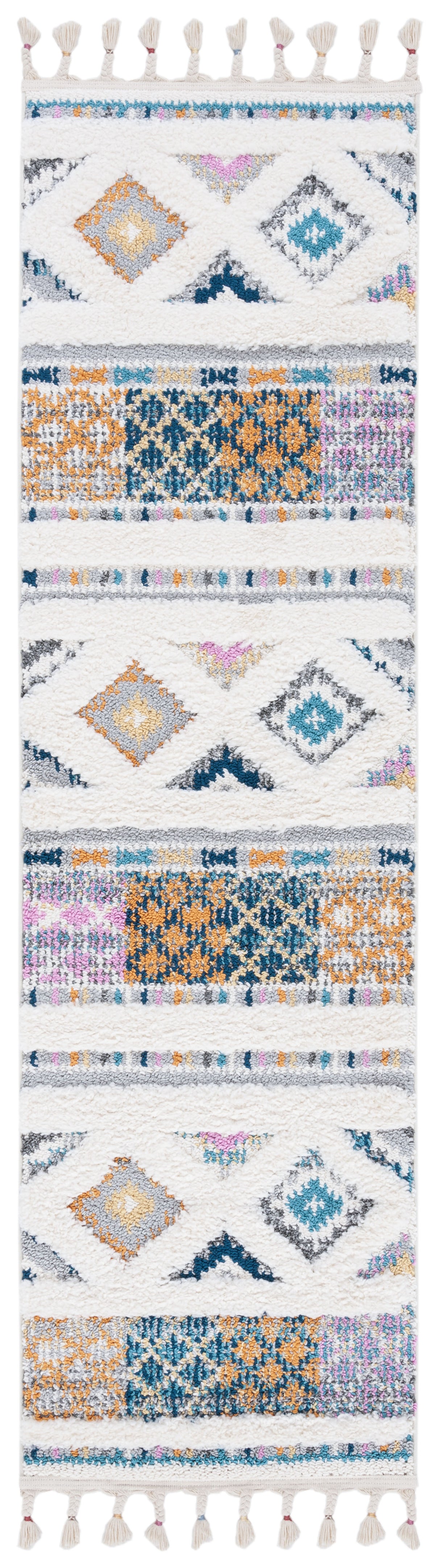 Safavieh Moroccan Fringe Shag Mfg104A Ivory/Navy Rugs.