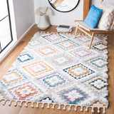 Safavieh Moroccan Fringe Shag Mfg106F Grey/Ivory Rugs.