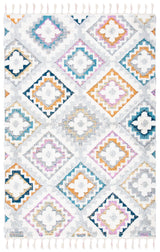Safavieh Moroccan Fringe Shag Mfg106F Grey/Ivory Rugs.