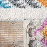 Safavieh Moroccan Fringe Shag Mfg110A Ivory/Blue Rugs.