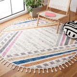 Safavieh Moroccan Fringe Shag Mfg112A Ivory/Grey Rugs.
