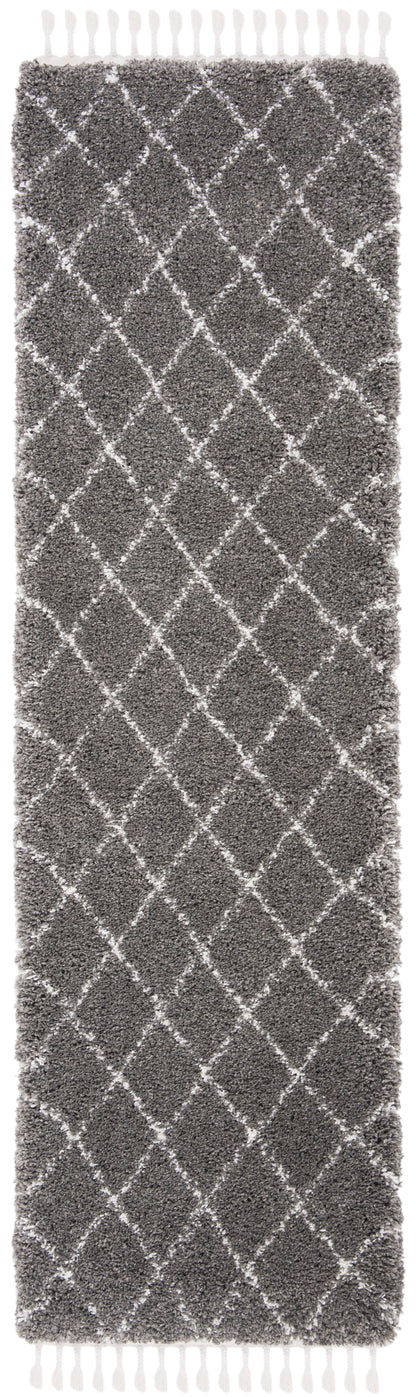 Safavieh Moroccan Fringe Shag Mfg332F Grey/Ivory Area Rug