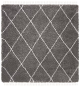 Safavieh Moroccan Fringe Shag Mfg332F Grey/Ivory Rug.