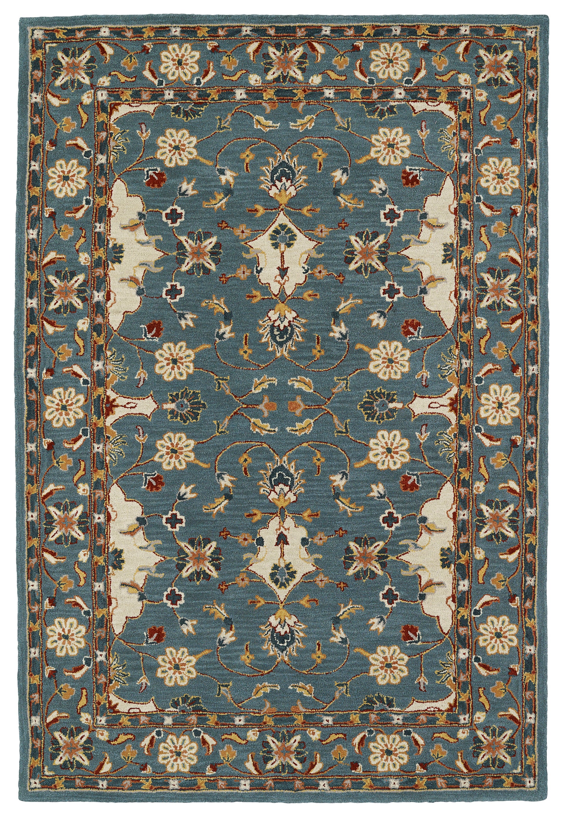 Kaleen Middleton Mid01-91 Teal,Beige,Brick,Terracotta Area Rug