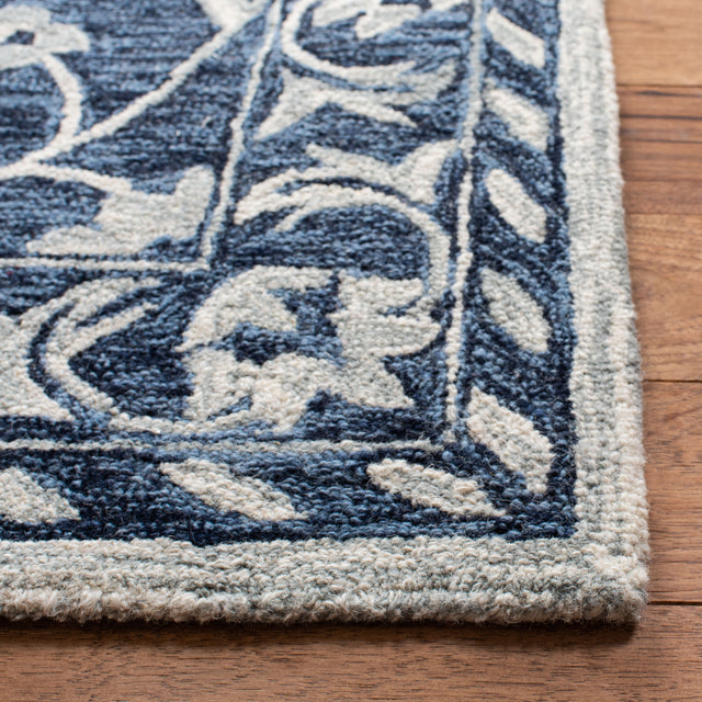 Safavieh Micro-Loop Mlp160N Navy/Taupe Rugs.