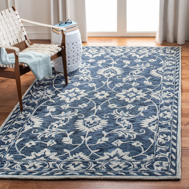 Safavieh Micro-Loop Mlp160N Navy/Taupe Rugs.