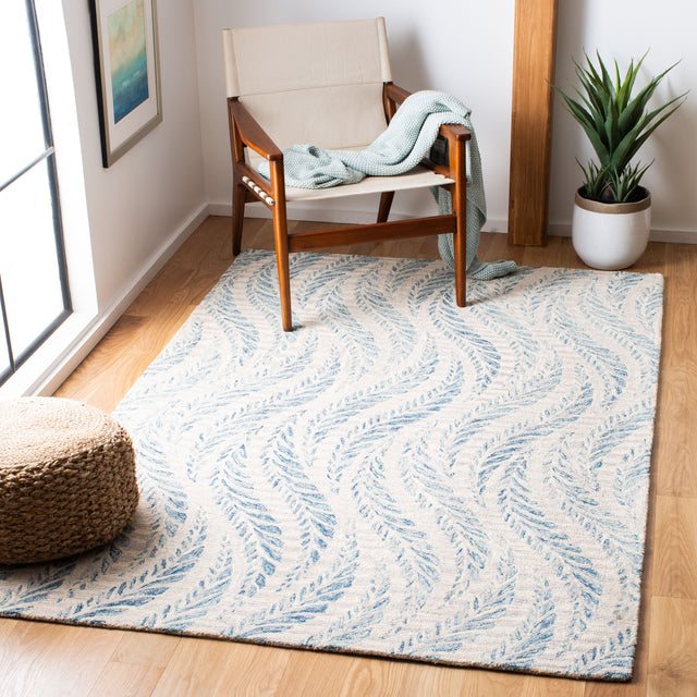 Safavieh Micro-Loop Mlp170A Ivory/Blue Rugs.