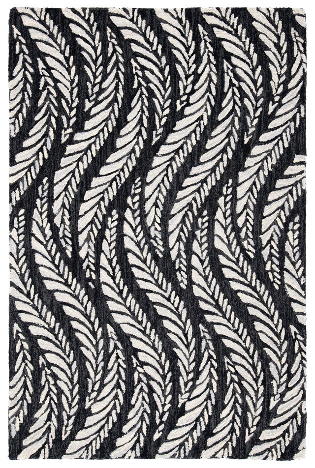 Safavieh Micro-Loop Mlp170H Charcoal/Ivory Rugs.